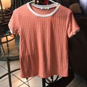 Coral and White Shirt